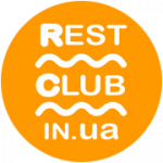 логотип rest club на оранжевом фоне